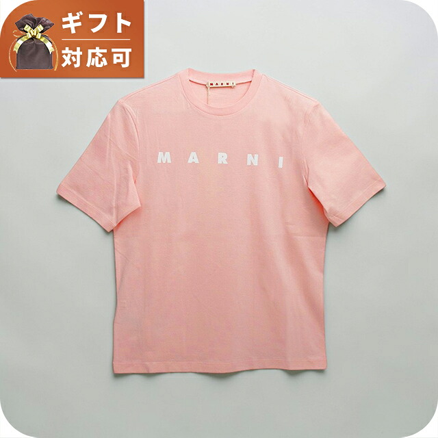 ＼店内2000円OFF+さらに9倍／ マルニ MARNI Tシャツ ロゴ コットン クルーネックT マルニキッズ MT290F-M01601-M00RF-0M351-12Y レディース ピンク Tシャツ ブランド