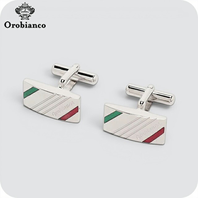 オロビアンコ カフス メンズ Orobianco ORC167A シルバー トリコロール アクセサリー 袖口ボタン カフスボタン ジュエリー ブランド 高級 おしゃれ プレゼント 男性 実用的 かっこいい｜腕時計のななぷれ select shop