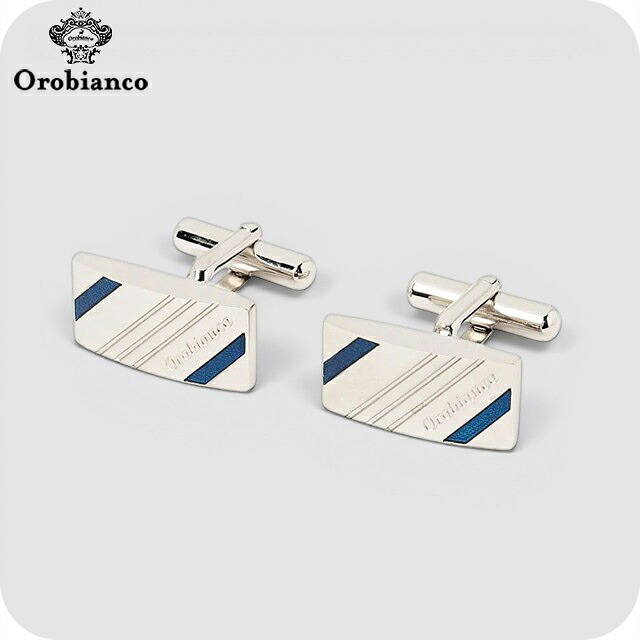 オロビアンコ カフス メンズ Orobianco ORC167B シルバー ブルー アクセサリー 袖口ボタン カフスボタン ジュエリー ブランド 高級 おしゃれ プレゼント 男性 実用的 かっこいい|腕時計のななぷれ select shop