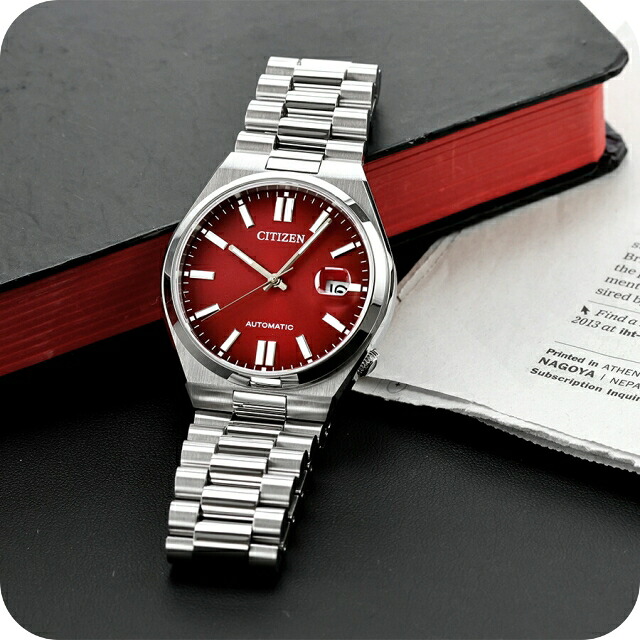 シチズン コレクション メカニカル TSUYOSA 自動巻き 腕時計 ブランド メンズ CITIZEN COLLECTION NJ0150-56W アナログ バーガンディ 赤 おしゃれ 防水 プレゼント 男性 実用的