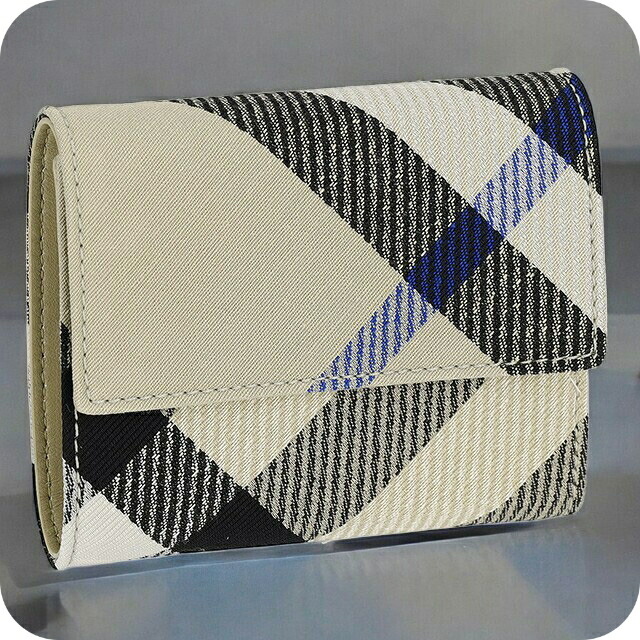 BURBERRY 三つ折り財布 チェック柄　　ブラック/ベージュ バーバリー 三つ折り財布/ミニ財布 財布 メンズ レディース