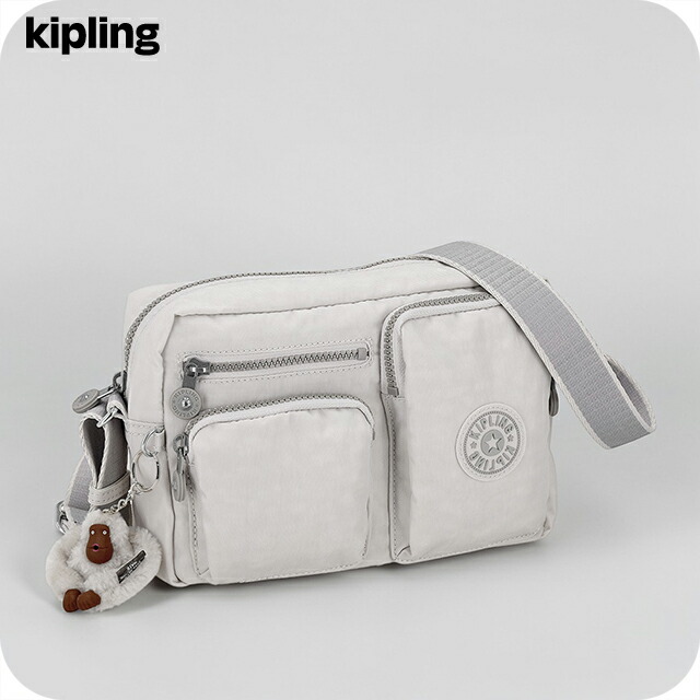 ＼店内2000円OFF+さらに9倍／ キプリング ショルダーバッグ レディース ブランド Kipling CHINA KIA9Z80NR COOL FOG ライトグレー 斜めがけ 高級 おしゃれ プレゼント 女性 実用的 かわいい