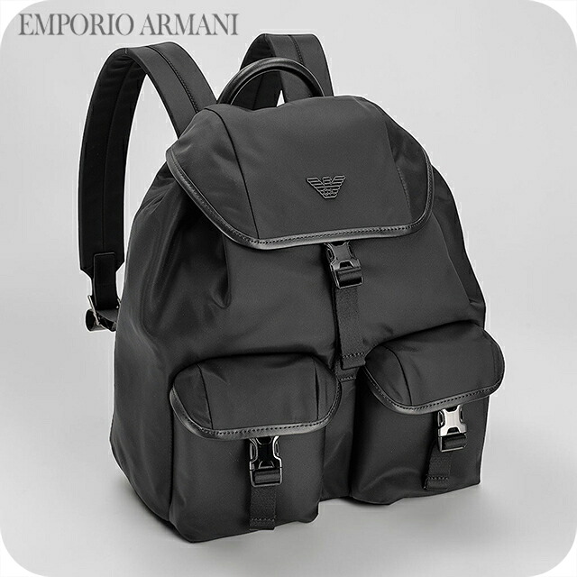 エンポリオ・アルマーニ バックパック メンズ ブランド EMPORIO ARMANI China EM004503-AF13454 UC001 ブラック 旅行カバン ブランド 高級 おしゃれ プレゼント 男性 実用的 かっこいい｜腕時計のななぷれ select shop