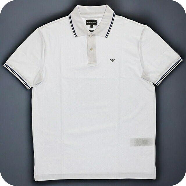 極美品　EMPORIO ARMANI ポロシャツ　ホワイトL 定価約3万円 EMPORIO ARMANI ポロシャツ 「エンポリオ アルマーニ