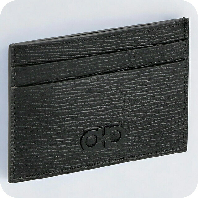フェラガモ カードケース メンズ ブランド Ferragamo 66A387PEBBLE NER 733 364 ブラック