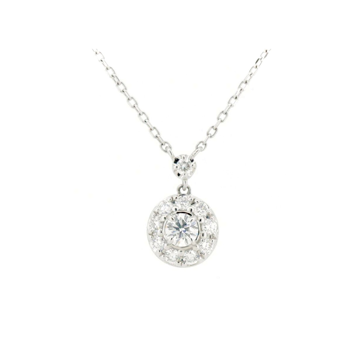 【中古】 ヴァンドーム青山 ダイヤモンド ネックレス 0.083ct 0.10ct Pt950(プラチナ)/Pt850(プラチナ) 質屋出品 【コンビニ受取対応商品】