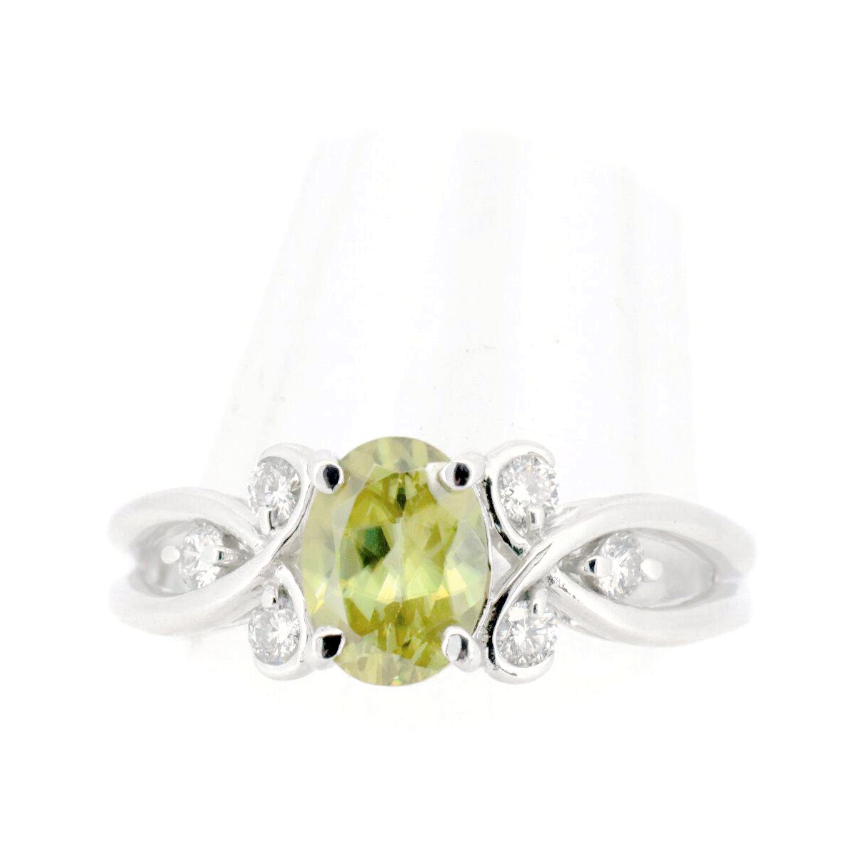 【中古】 K18WG(18金 ホワイトゴールド) スフェーン ダイヤモンド リング 指輪 1.43ct 0.25ct 17号 質屋出品 【コンビニ受取対応商品】