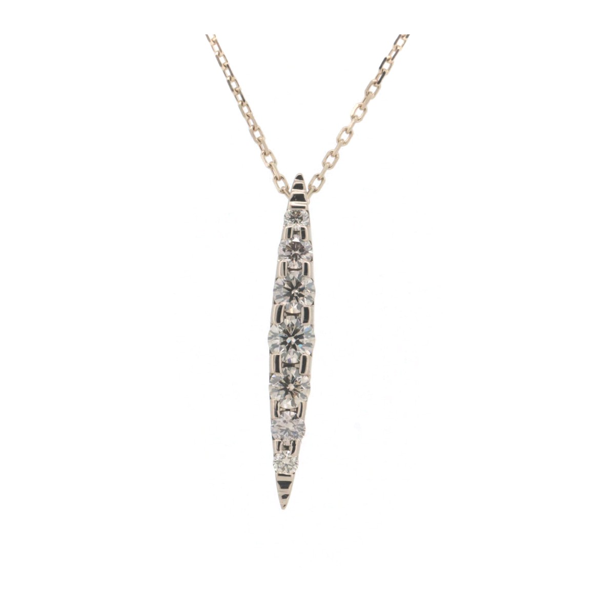 【中古】 カシケイ ネイキッド ダイヤモンド ネックレス 0.4ct K18BG(18金 ブラウンゴールド) 質屋出品 【コンビニ受取対応商品】 ジュエリー