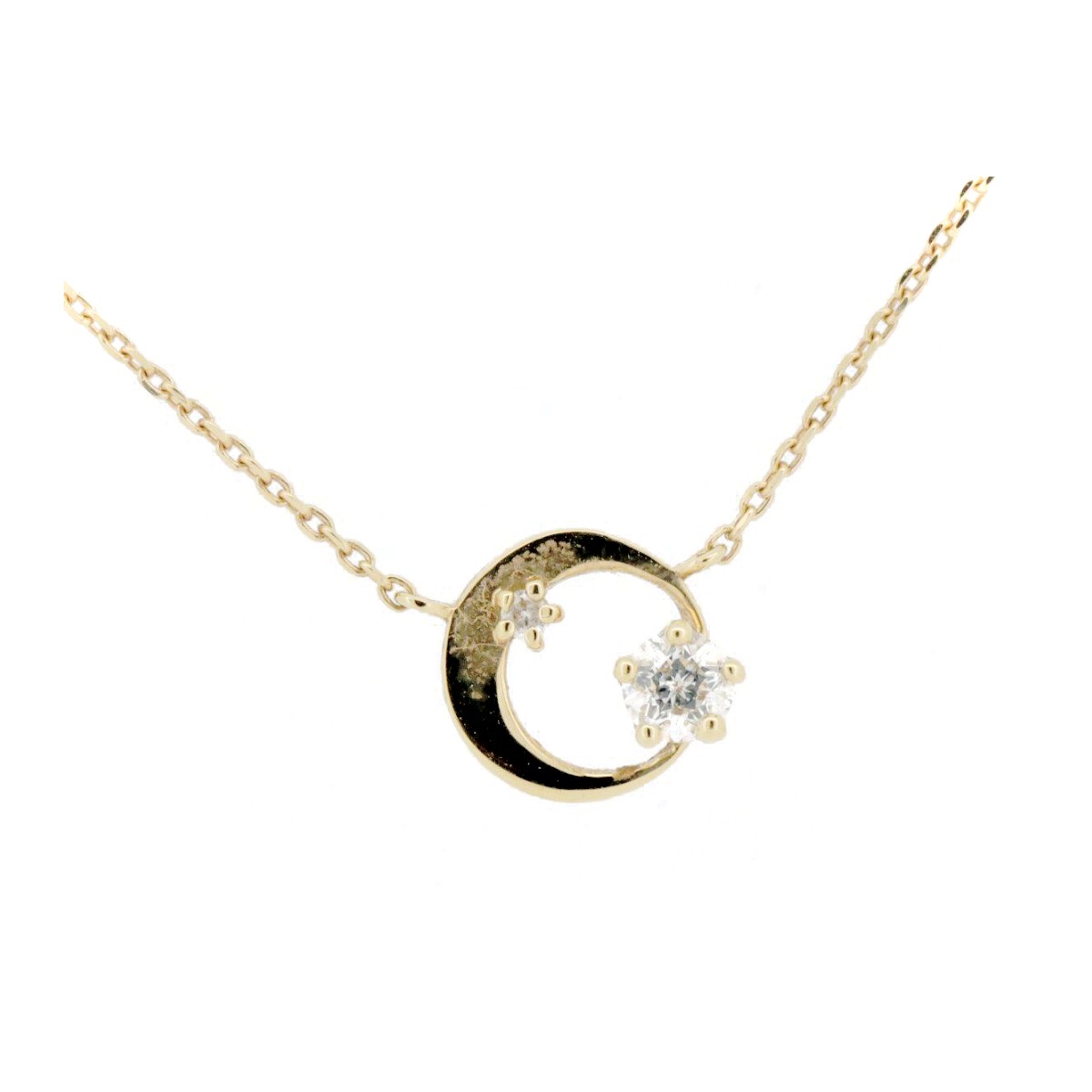 【中古】 フェスタリアビジュソフィア ウィッシュアポンスター ダイヤモンド ネックレス 0.12ct 0.01ct K18YG 質屋出品 【コンビニ受取対応商品】 ジュエリー