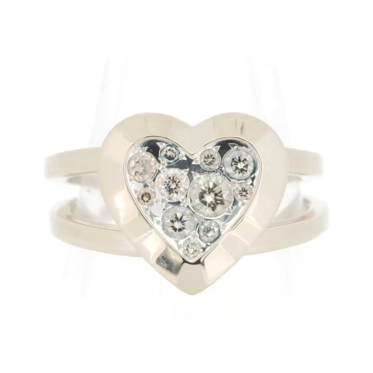 【中古】 カシケイ ハートモチーフダイヤモンド リング 指輪 12.5号 0.35ct K18BG(18金 ブラウンゴールド) 質屋出品 【コンビニ受取対応商品】 ジュエリー