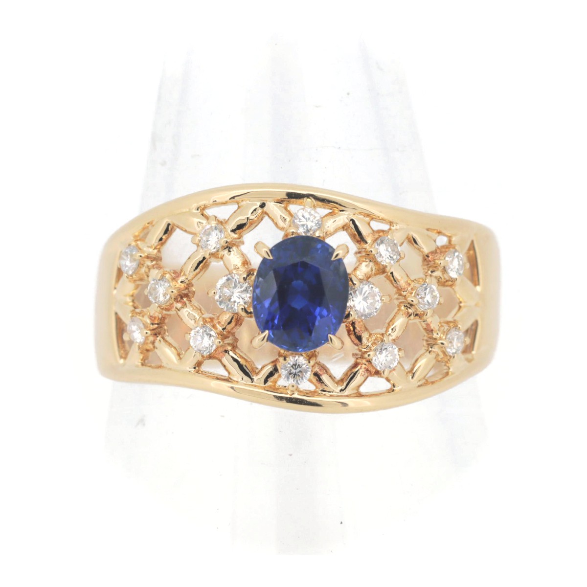【中古】 タサキ サファイア ダイヤモンド リング 指輪 1.25CT 0.32CT 25号 K18YG(18金 イエローゴールド) 質屋出品 【コンビニ受取対応商品】 ジュエリー 165,000円