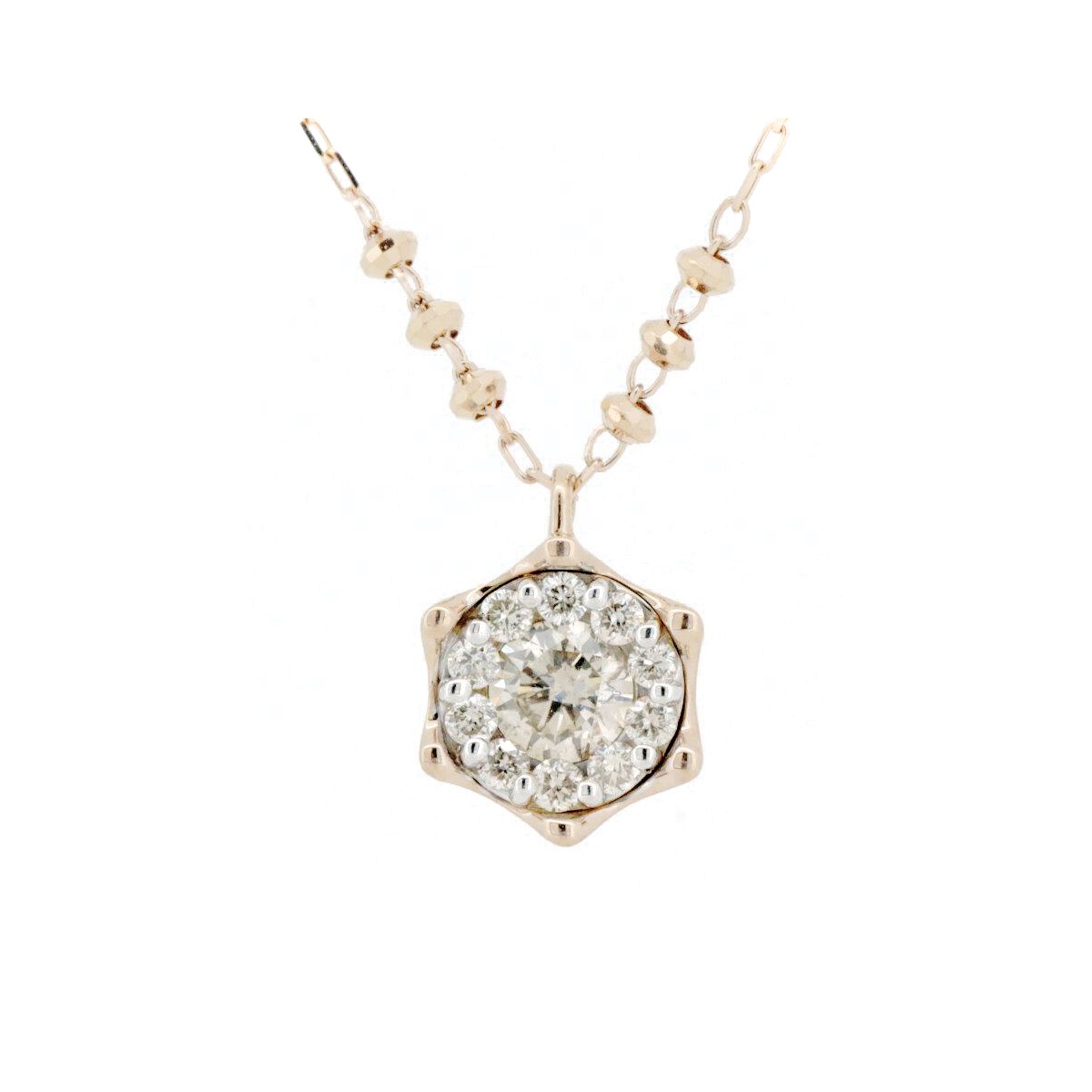 【中古】 エステール ダイヤモンド ネックレス 0.31ct K18PG(18金 ピンクゴールド)/K18WG(18金 ホワイトゴールド) 質屋出品 【コンビニ受取対応商品】 ジュエリー