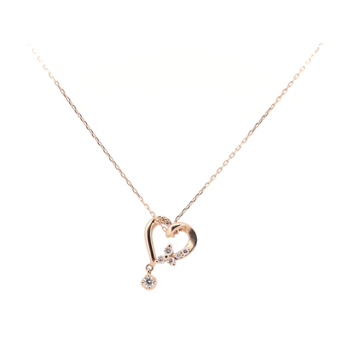【中古】 カナルヨンドシー ダイヤモンドネックレス K10PG(10金 ピンクゴールド) 質屋出品 【コンビニ受取対応商品】 ジュエリー