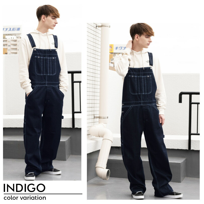 上っ張り メンズ デニム 貨物輸送無料 全2恋人 新作 繋ぎ デニム ジーンズ オーバーオール ツナギ 弘遠 朦々たる デニム下穿 インディゴ 黒奴 表通仕組 アメカジ系 アウトドア系 に Eight Daemlu Cl