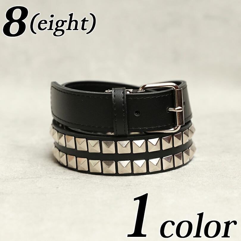 楽天市場】2連スタッズ レザーベルト（ ブラック×シルバー ）-BRACKNEY