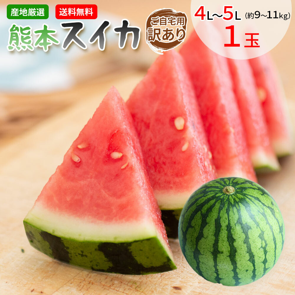 送料無料 産地厳選 訳あり スイカ 最大62 オフ 約9 11kg 1玉入 北海道沖縄別途送料 4ｌ 5lサイズ