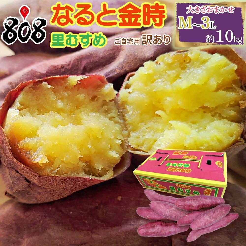 【送料無料】【徳島県産】訳あり　なると金時　里むすめ　M～3Lサイズ　約10kg(北海道沖縄別途送料加算）
