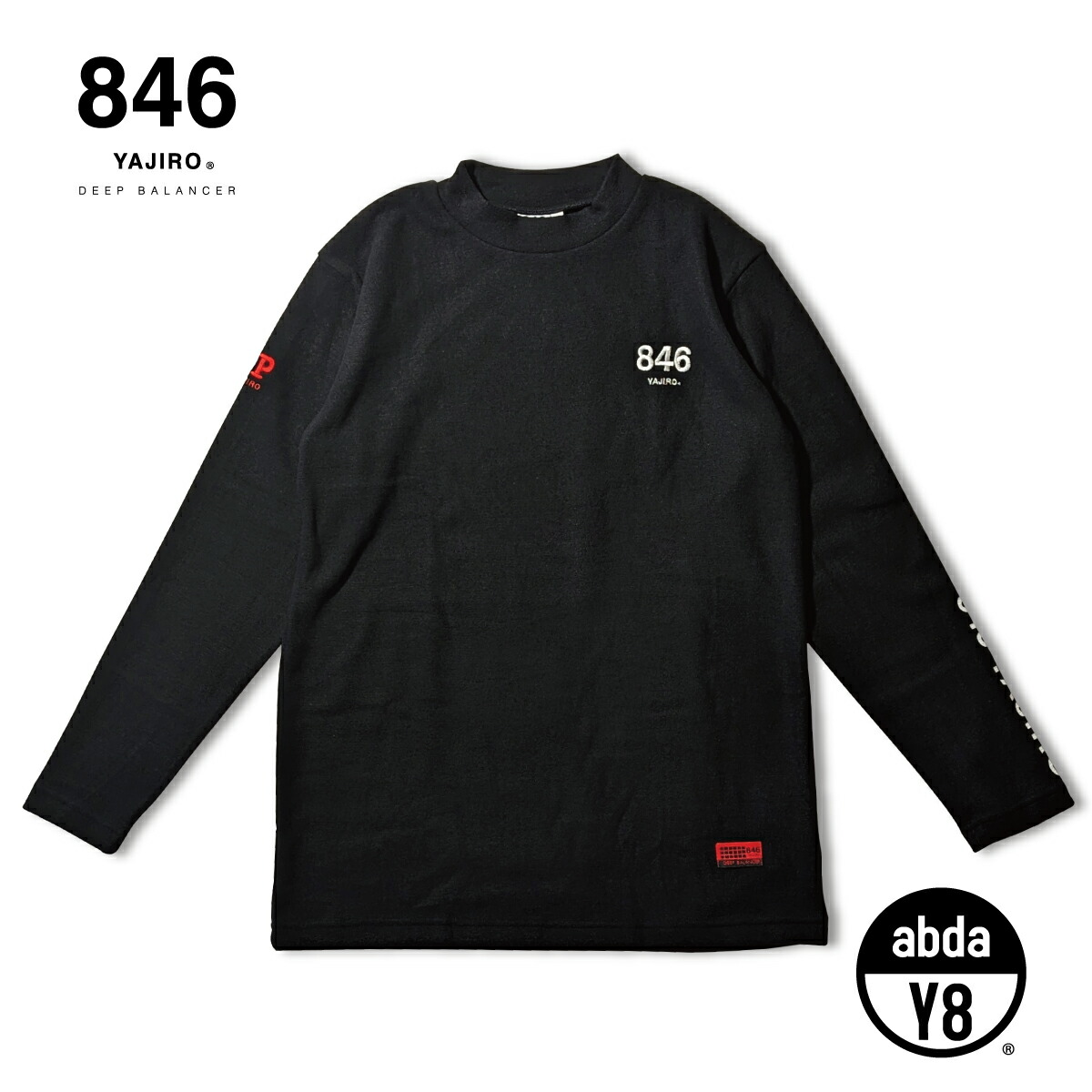 ゴルフ御召しもの メンズ 長袖 冬 846御召しもの GP Men\u0027s Sleeve Neck BLACK 運動競技御召しもの 捩り素っ首 保温 保湿 肌付き御召しもの ゴルフ