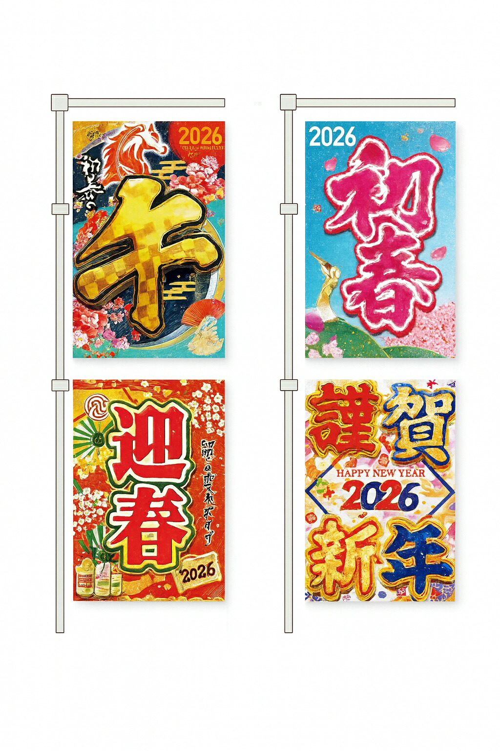 楽天市場】賀正ポスター1枚袋入×50枚セット 【お正月飾り】【年賀