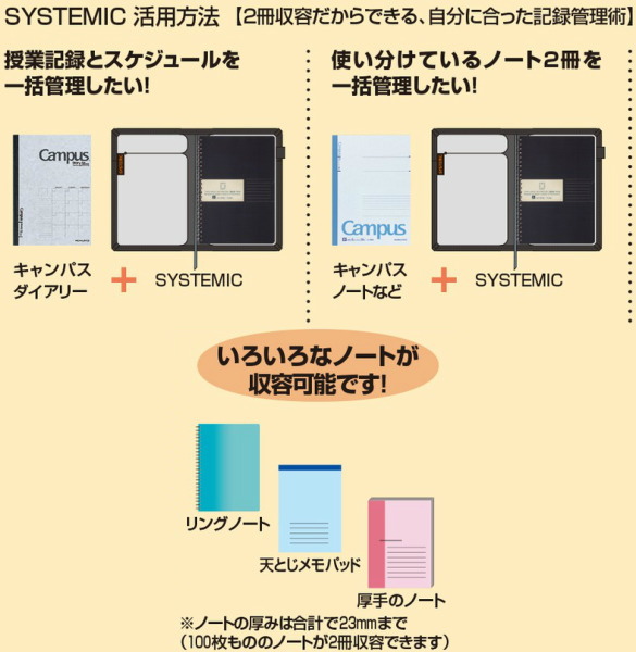 楽天市場 カバーノート Systemic システミック ２冊収容 リングノート B5 紺 ｂ罫 40枚 合皮 コクヨ ノ V6b Db ネコポス可 倉敷文具ｒｕｋａｒｕｋａ