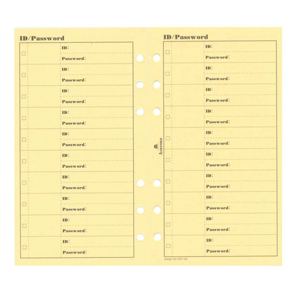 楽天市場 Ashford システム手帳 リフィル Bible B6 6穴 Id パスワードリスト 7537 100 アシュフォード 7537 ネコポス可 Id パスワード 管理 手帳 ログイン セキュリティ 倉敷文具ｒｕｋａｒｕｋａ