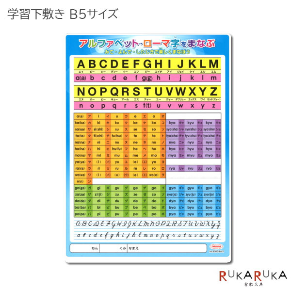 楽天市場 アルファベット ローマ字下敷き 学習下敷きシリーズ B5判 共栄プラスチック 67 No00 B5 2 ネコポス可 倉敷文具ｒｕｋａｒｕｋａ