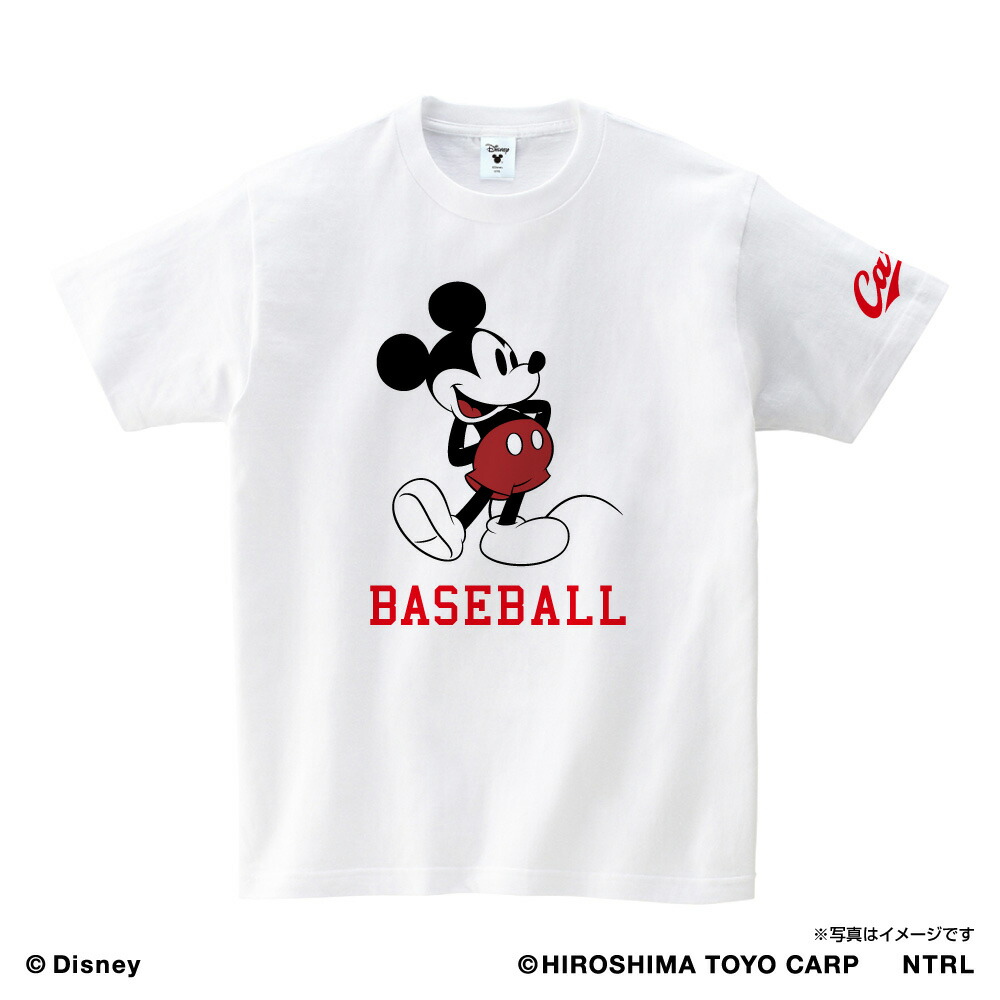 楽天市場 Mickey Mouse 広島東洋カープ ｔシャツ Baseball ホワイト 子供用 キングダム