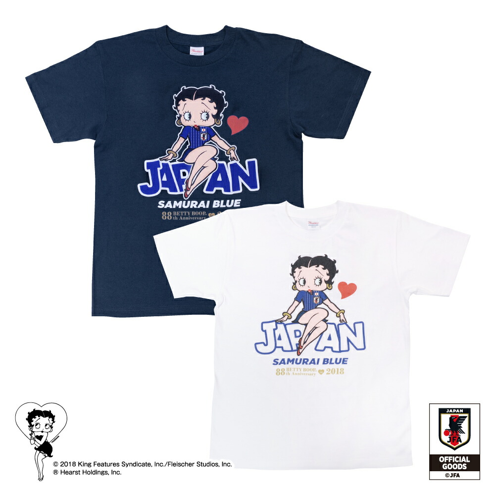 楽天市場 Betty Boop 侍ブルー Betty Boop Tシャツ サッカー日本代表ver キングダム