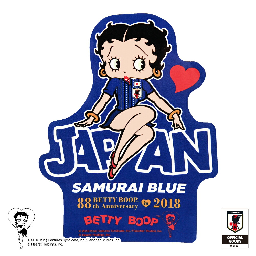 楽天市場 Betty Boop 侍ブルー Betty Boop ステッカー サッカー日本代表ver キングダム