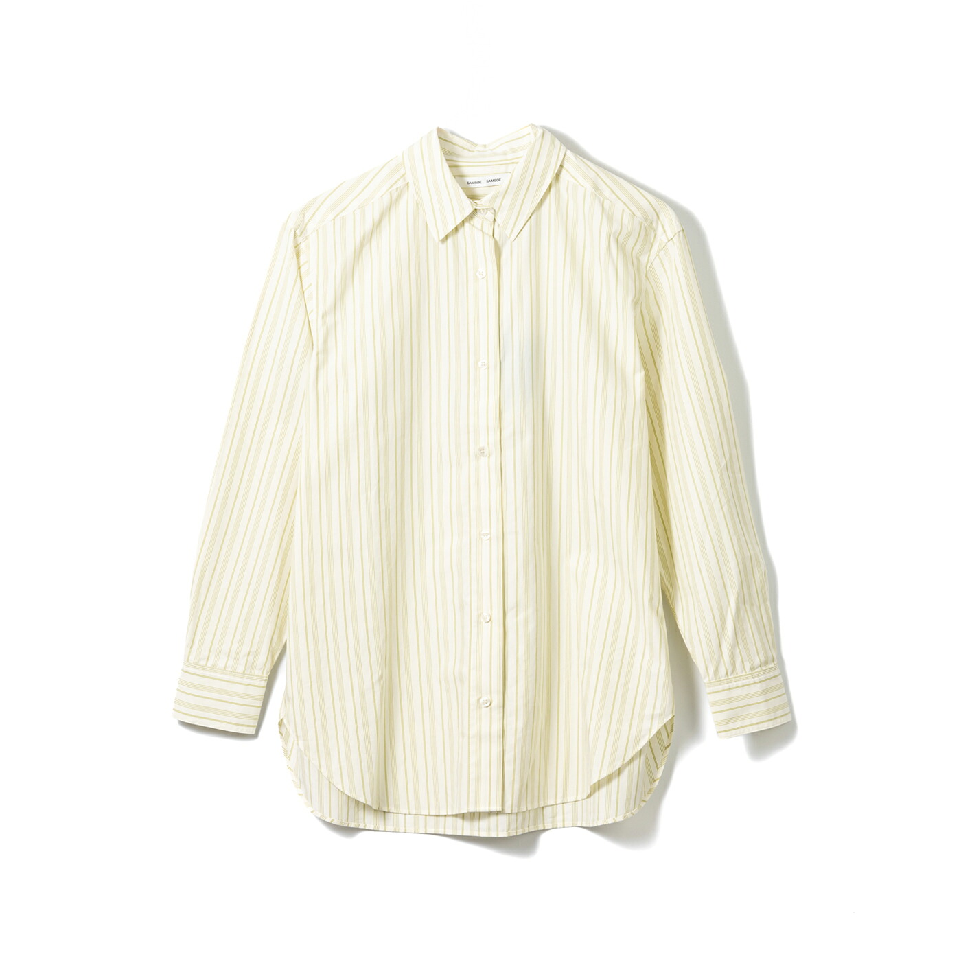 SAMSOE SAMSOE F24200110 長袖 シャツ レディース ゆったりフィット ドロップショルダー ホワイト コットン 高級感 オーバーサイズ プリーツデザイン きれいめ 旅行 デイリー 通勤