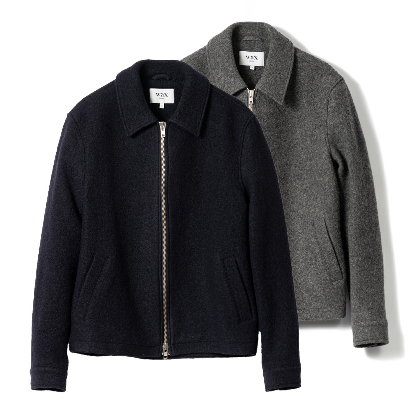 WAX LONDON ワックスロンドン ELDON JACKET BOILED WOOL AW25-JKT-ELD-BWP ボイルドウール エルドン ジャケット グレー ブラック ウール メンズ 冬 アウター おしゃれ