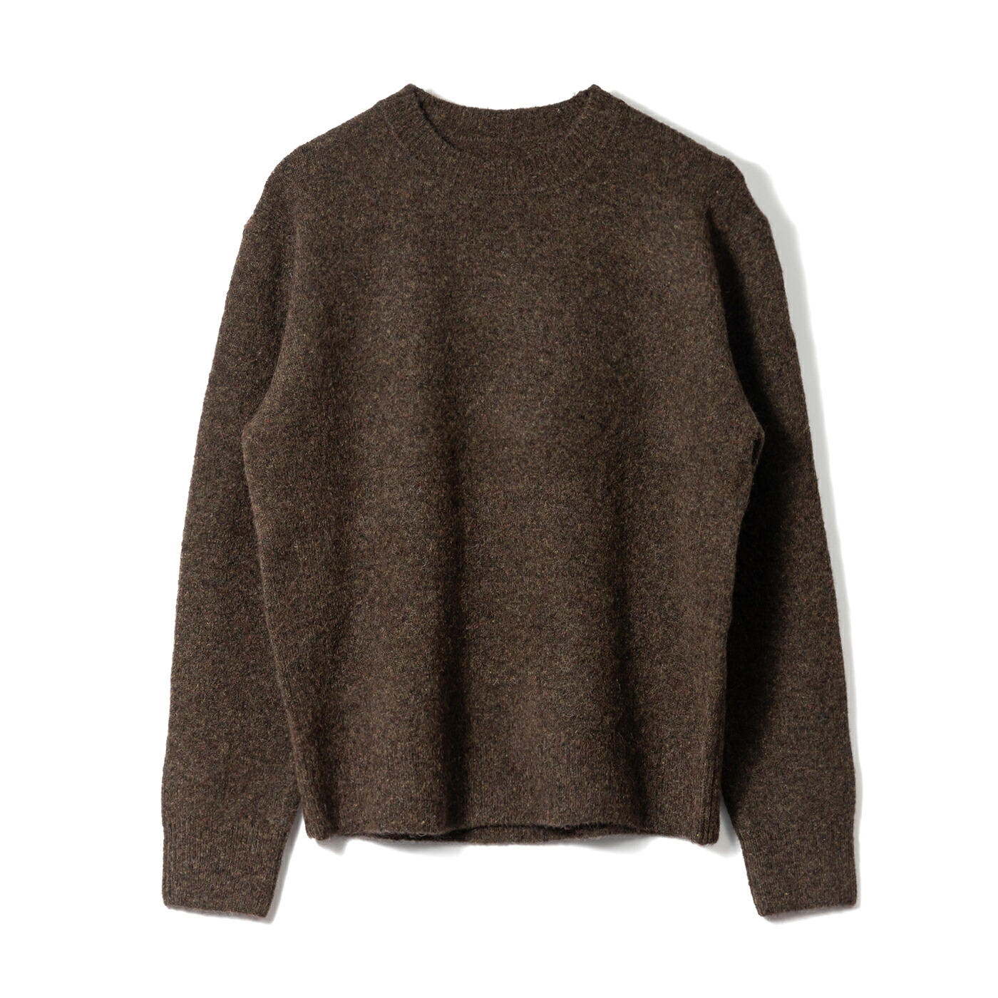 WAX LONDON 蝋涙大ロンドン WILDE CREW FLUFFY WOOL BLEND AW25-KNT-WLD-BWE 労働者の一団のど頚 プルオーバー 赤銅色 毛糸 メンズ 格好のいい 秋冬