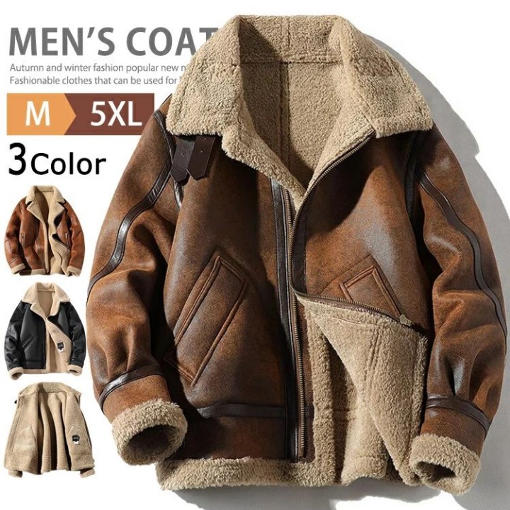 楽天市場】ライダースジャケット メンズ ムートンジャケット フェイク