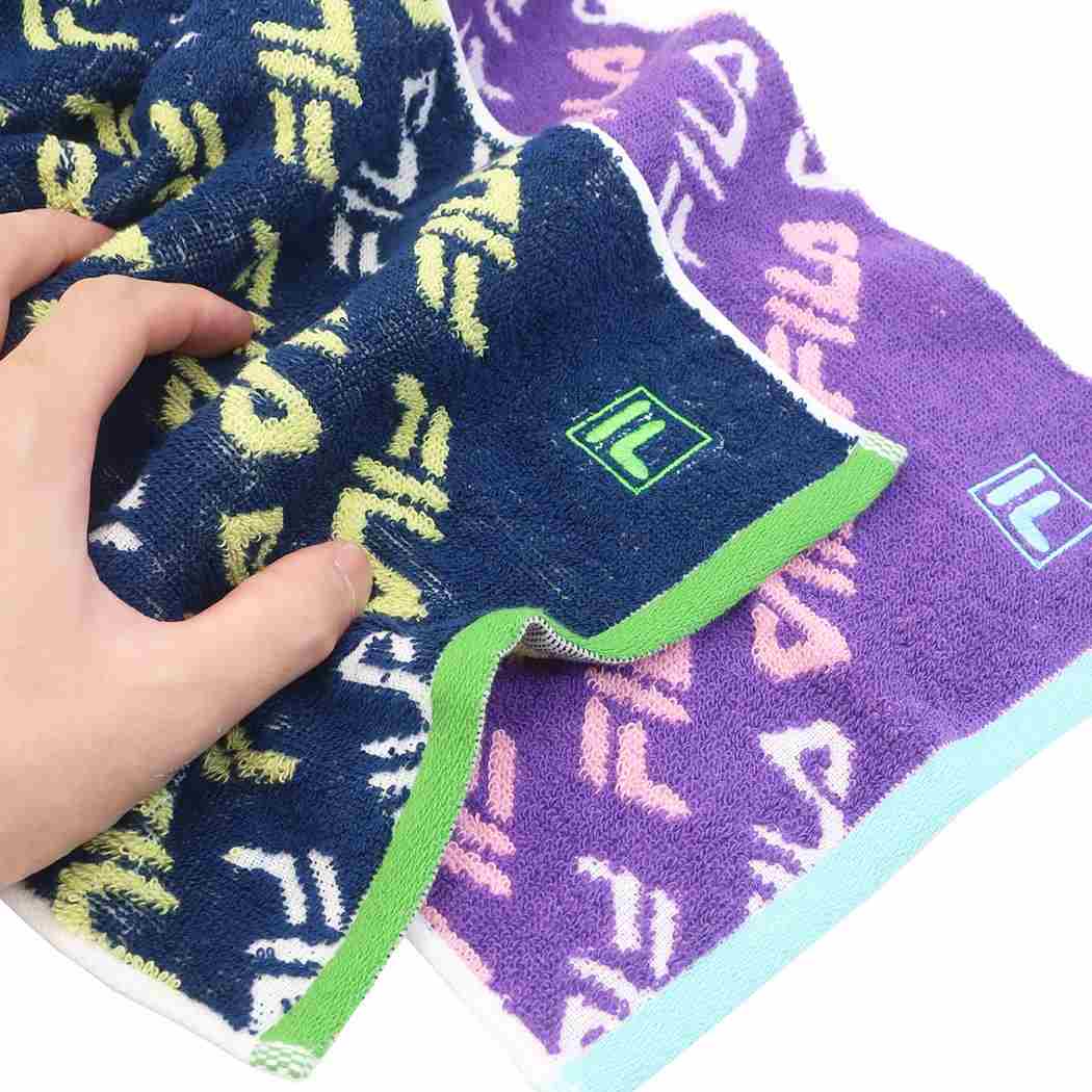 保証 Fila フィラ マフラータオル ジャガード スリム ロングタオル ミーナ ジョギング スポーツブランド おしゃれ かわいい コットン 90cm 北欧 キャラクター グッズ 小さい 手ぬぐい 保育士 保育園 幼稚園 ベージュ系 メール便 送料無料 Qdtek Vn