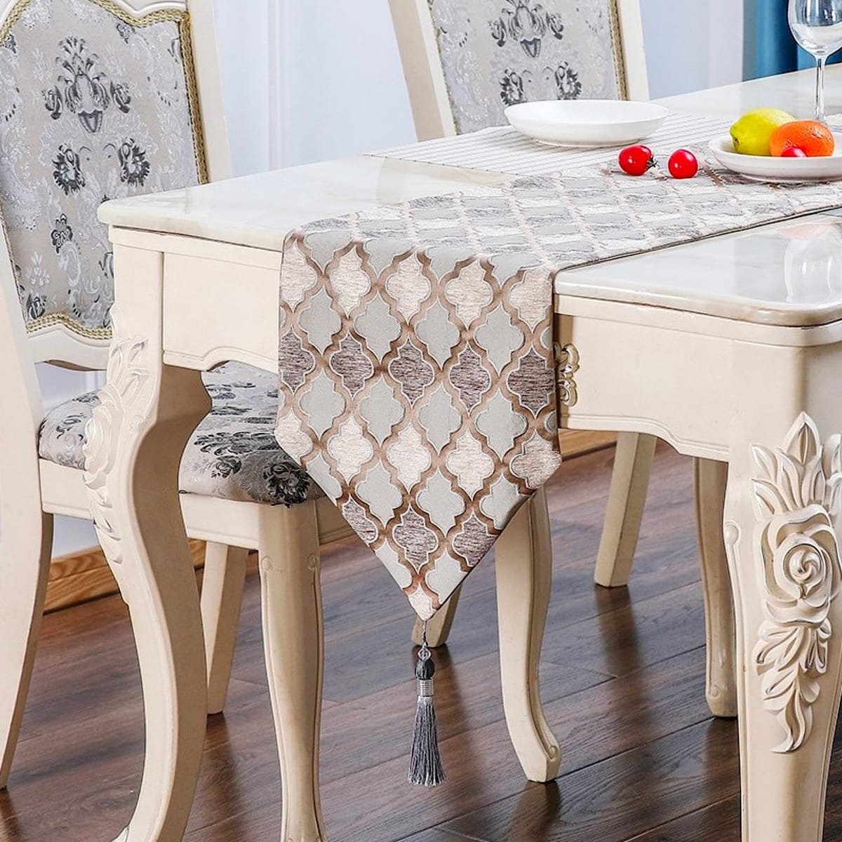 楽天市場】モロッカン テーブルランナー 180x32cm ビーズ付きタッセル