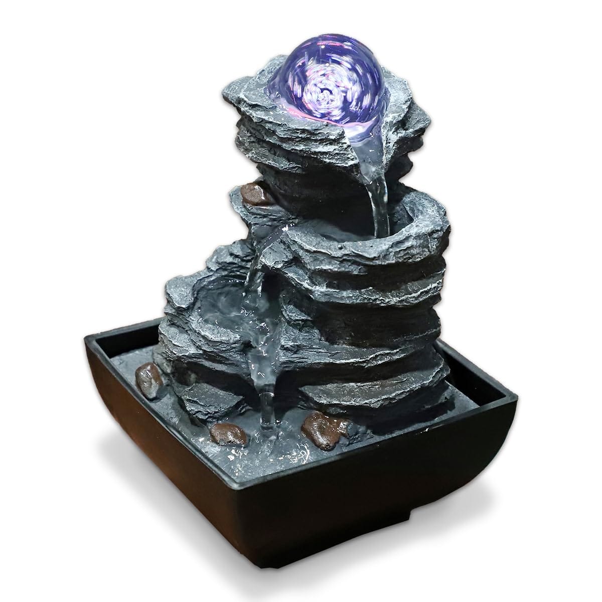 楽天市場】卓上噴水 インテリア おしゃれ 水の音 滝 置物 ミニ噴水