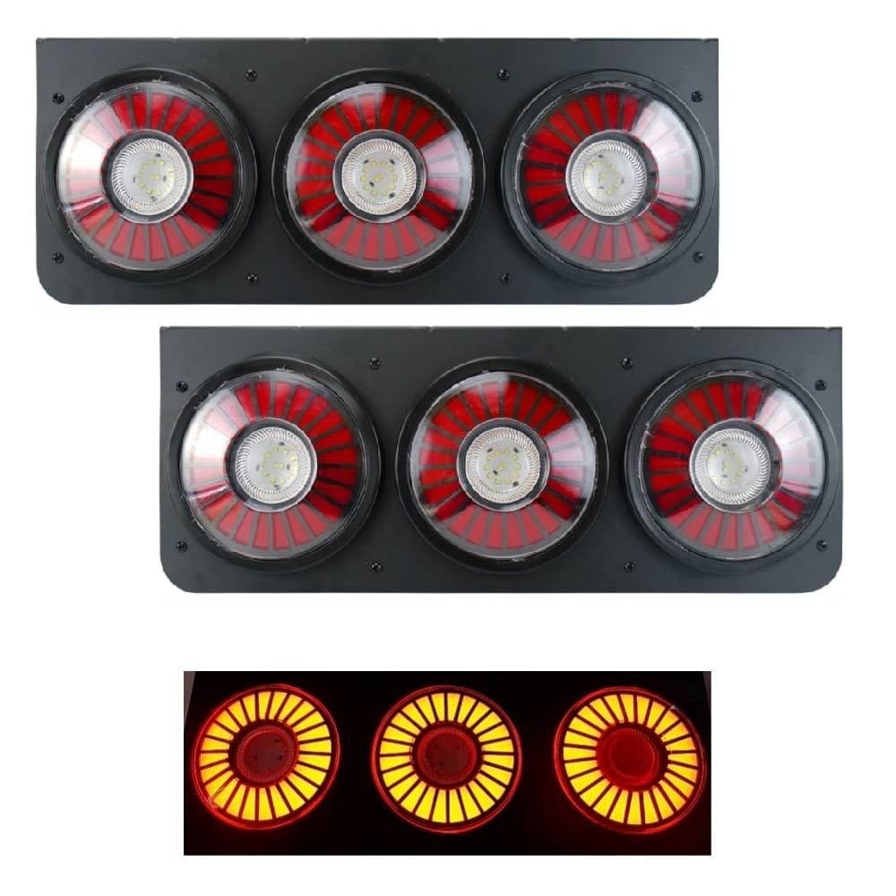 3連 丸型 オールLED クラシック テールランプ テールライト ブラックメッキ塗装 重厚感 24V ふそう 日野 UD いすゞ マツダ 等 バックランプ テール トラック デコトラ 後部 汎用タイプ 左右セット カスタム品 [並行輸入品]｜Web shop 8tail
