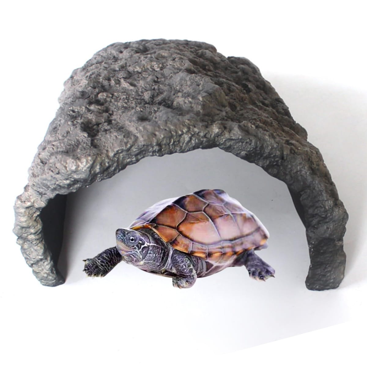 merrytime 爬虫類シェルター リクガメ用 岩型 隠れ家 ロックシェルター 大型 特大 カメ 飼育 小動物 陸亀用 レイアウト 自然風 シンプル 飼育ケース用 軽量 丈夫 持ち運び便利