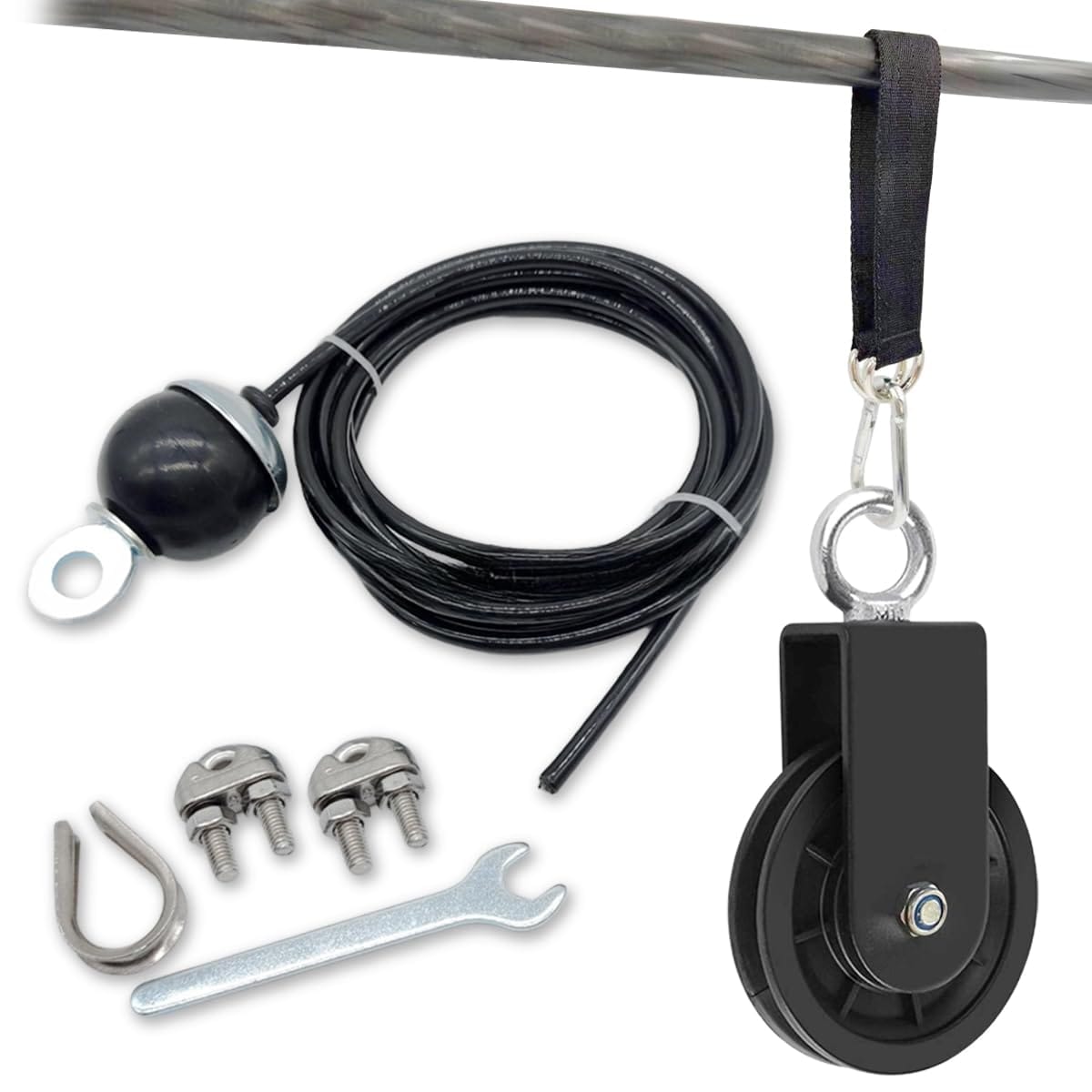 楽天市場】滑車 ワイヤーロープ 筋トレグッズ 器具 プーリー