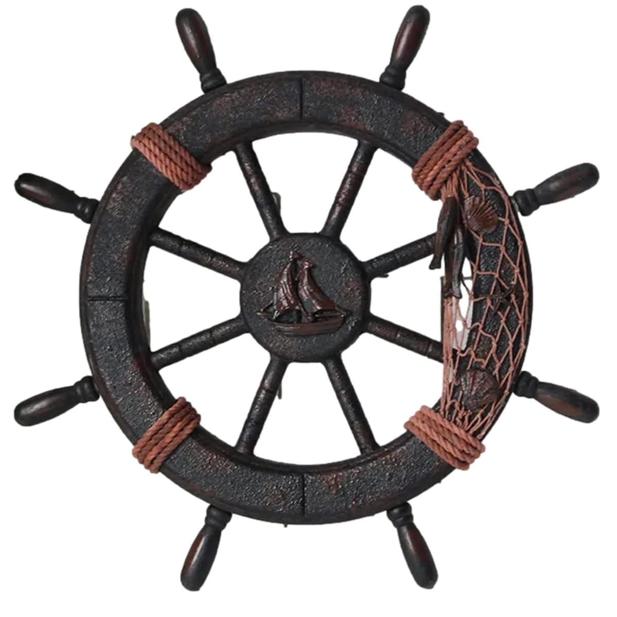 楽天市場】舵輪 ハンドル 船舵 インテリア 木製船舵輪 地中海風 海賊風