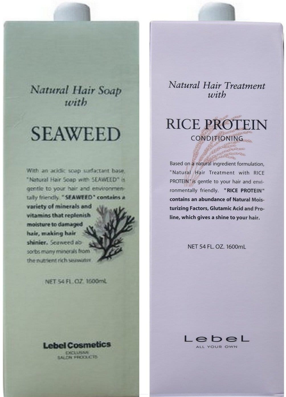 ナチュラルヘアソープ&トリートメント モイスチャライジング Lebel ルベル ナチュラル ヘアソープ SW シーウィード 1600ｍｌ ＆ トリート RP ライスプロテイン 1600ml セット