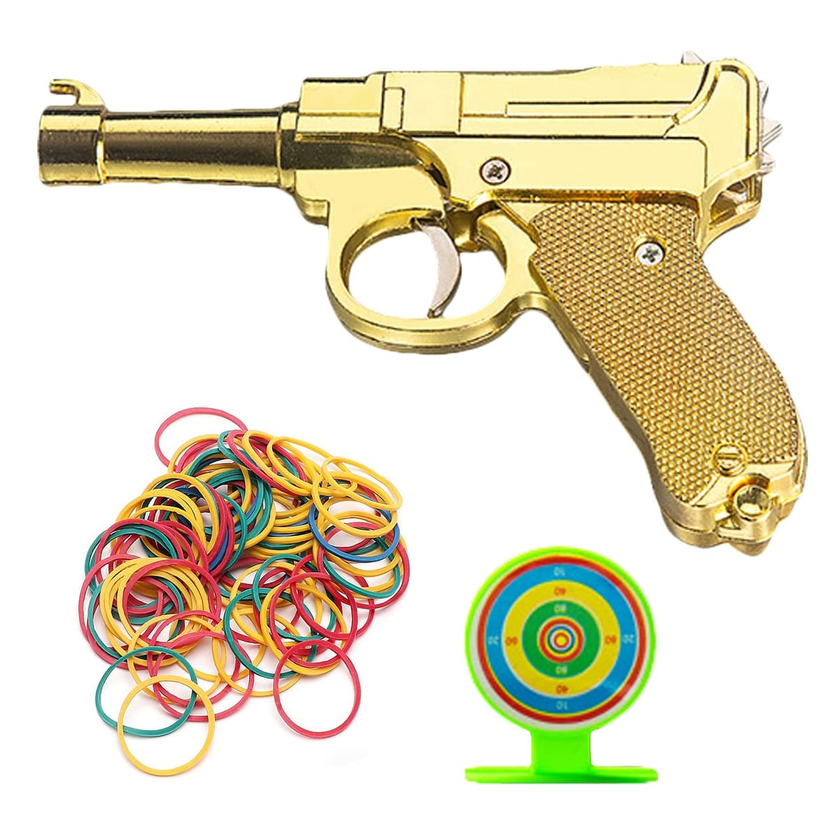 楽天市場】折り畳み式 8～12連発式 輪ゴム銃 合金 ゴムバンド 200個