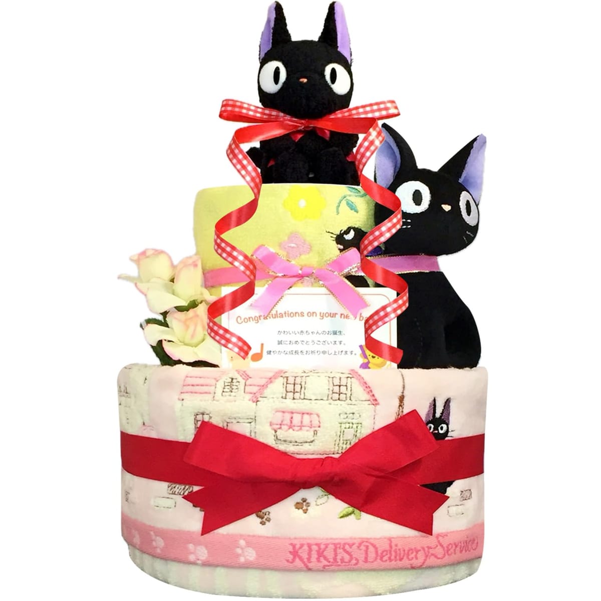 KanonBabys おむつケーキ 女の子 出産祝い 赤ちゃん 誕生日 ベビーシャワー ギフト 2段 Sサイズ Mサイズ jij3011