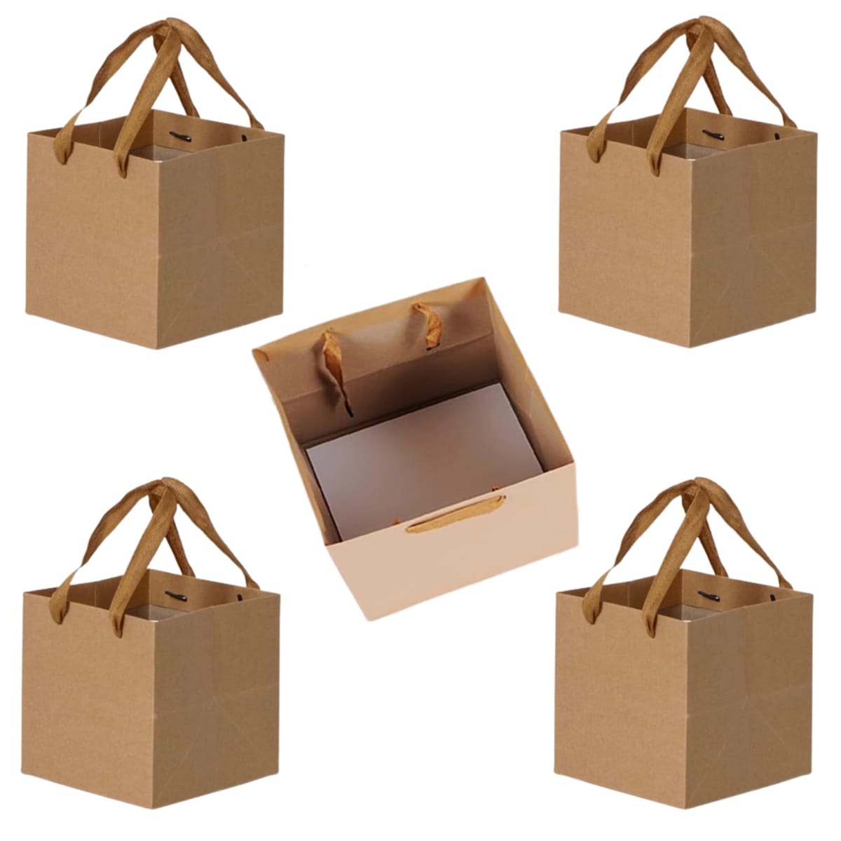 楽天市場】クラフト紙袋 正方形 幅広 手提げ マチ広 マチ付き ギフト