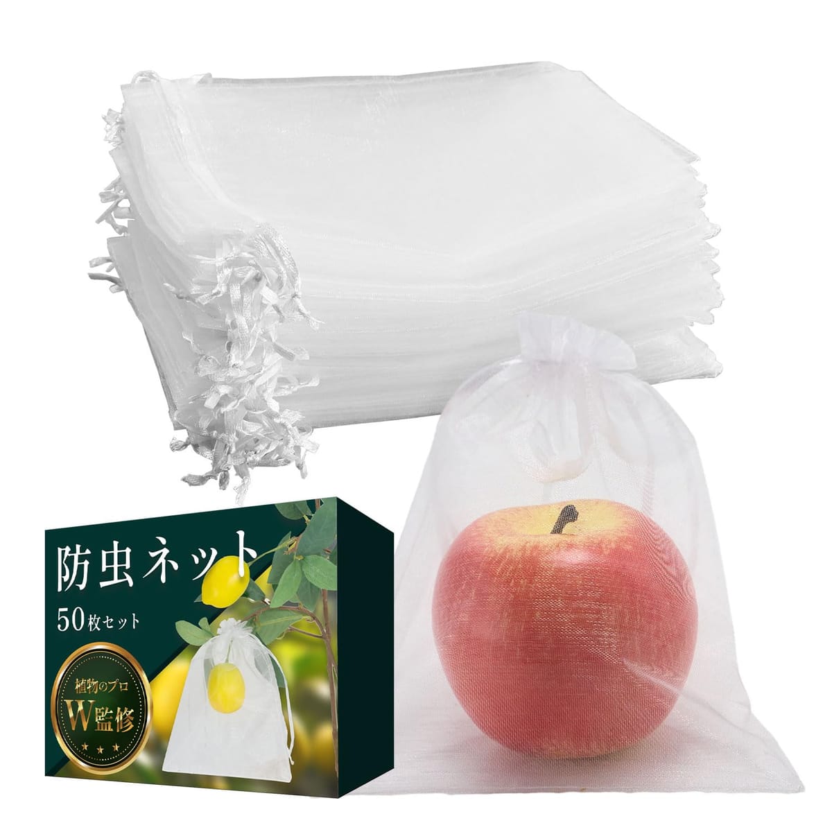 【楽天市場】防虫ネット （20×15cmx50枚セット）【植物育成のプロW監修】結ぶだけの簡単装着x光合成を妨げない：Web shop 8tail