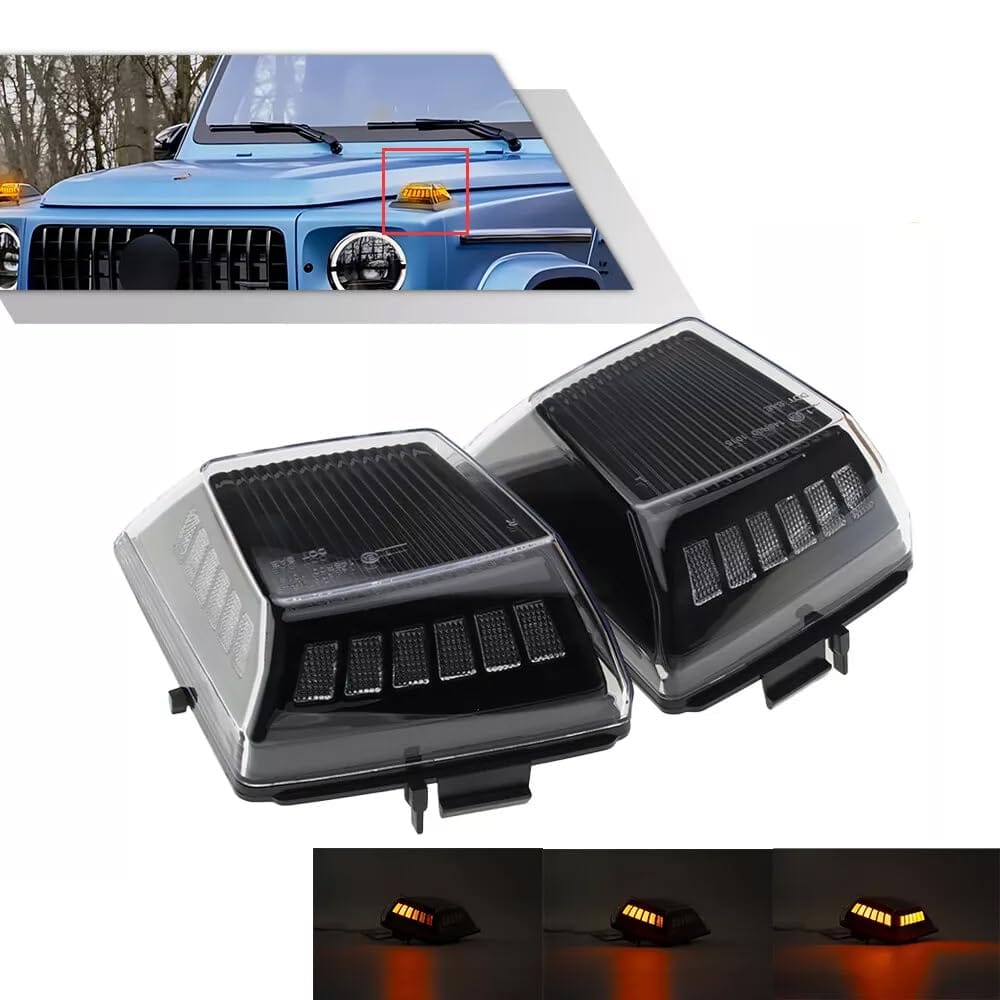 hotimp® ベンツ LED 互換品 流れる シーケンシャル フロント ウインカー クリアレンズ W463A W465 Gクラス 2018- シーケンシャル/通常点滅の切り替えSW付|Web shop 8tail