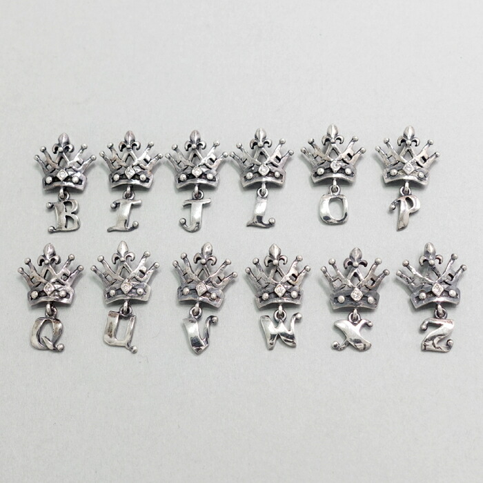 【Royal Order ロイヤルオーダー】SP97-Dia イニシャルペンダント チャーム ダイアモンド シルバーアクセサリー レディース メンズ シルバー925 クラウン 王冠