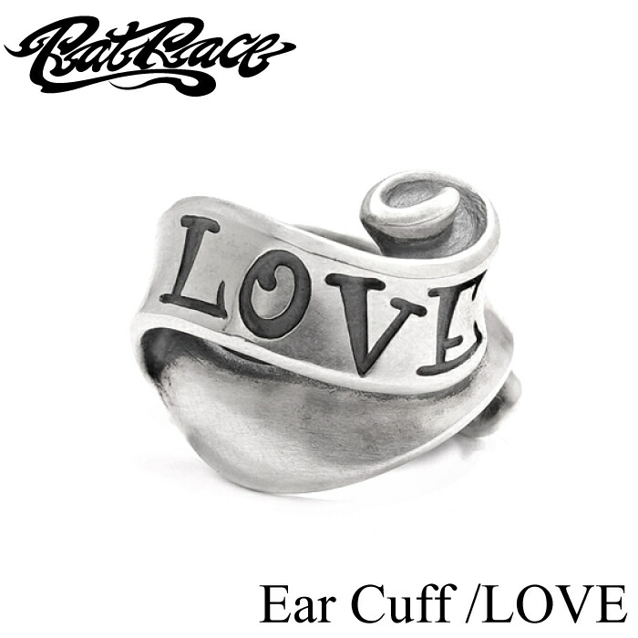 【Rat Race 鼠スピード競技】Flap Ribbon Ear Cuff /LOVE フラップリボンイヤカフ 優しいこと ヘイト 無地 イヤカフ イヤーカフ メンズ付属品 イヤカフ