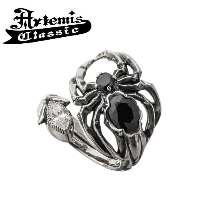 メンズ リング 蜘蛛 クモ スパイダー ストーン ジルコニア シルバーアクセサリー ブランド 【Artemis Classic アルテミスクラシック】スパイダーリング ACR0287 Spider ring 指輪 メンズリング 人気 フリーサイズ シルバー925｜シルバーアクセサリー925広島 24,090円