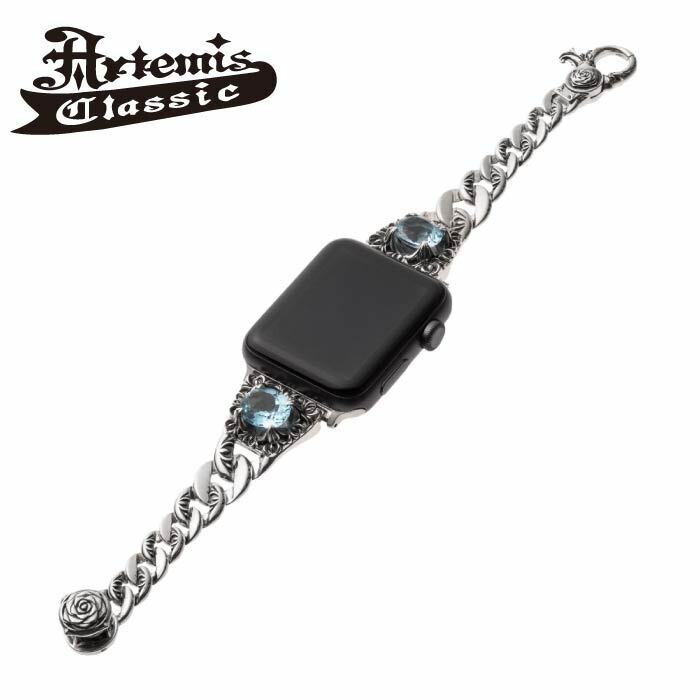 メンズ シルバーブレスレット 喜平 薔薇 メンズアクセサリー シルバーアクセサリー ブランド【Artemis Classic アルテミスクラシック】 アップルウォッチバンド（ポセイドン）ACSVW0002 シルバー925